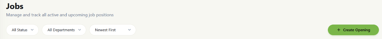 Job Opening Details Tab