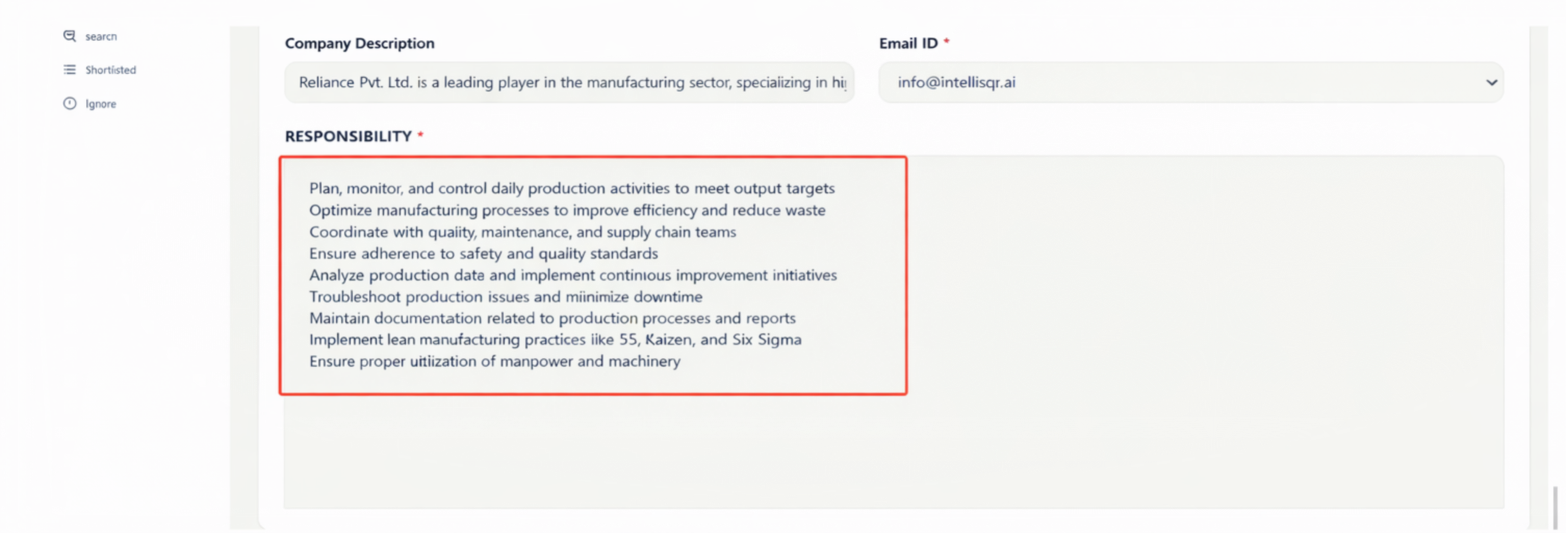 Define Responsibilities