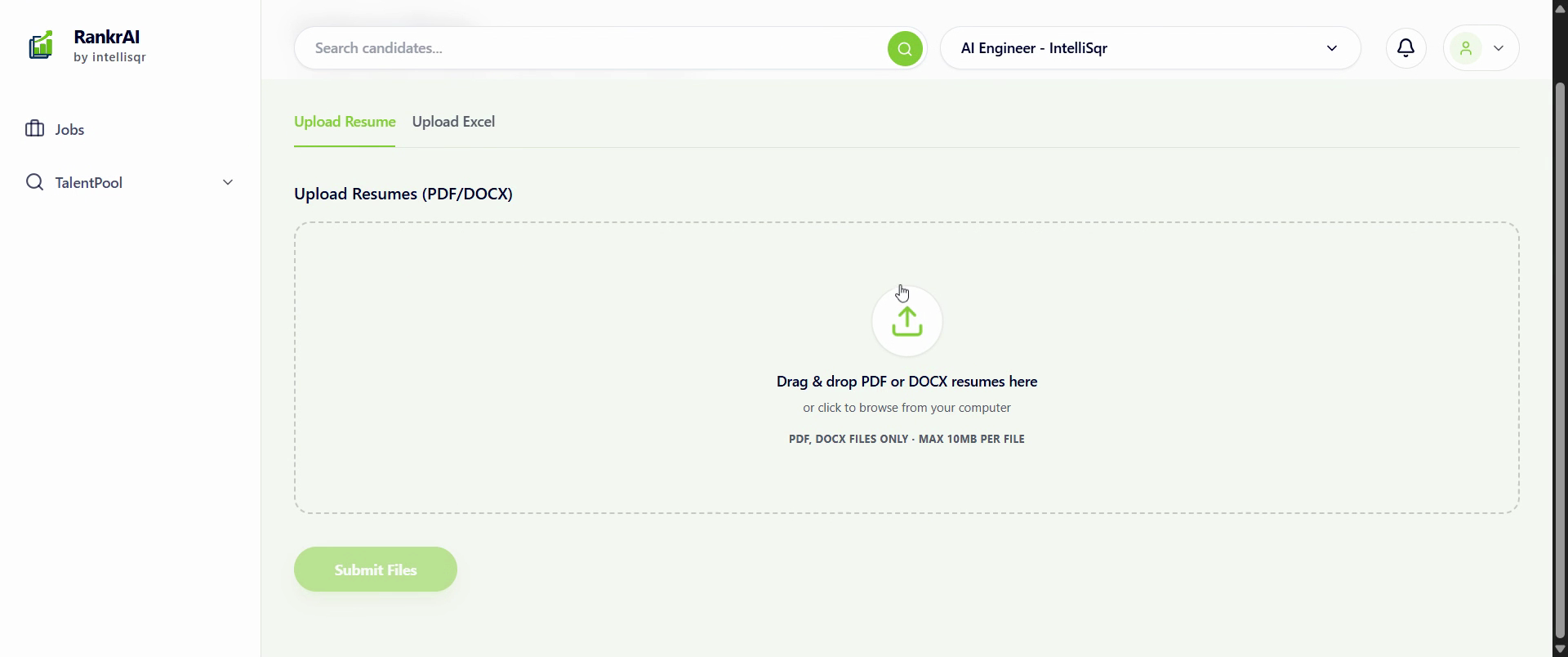 Upload Individual Resumes via Portal