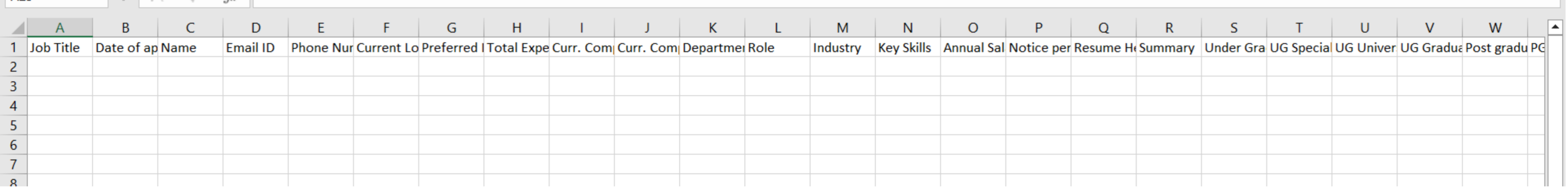 Bulk Upload Candidates using a Template