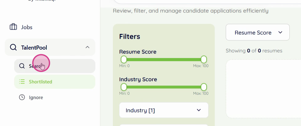Manage your Shortlist